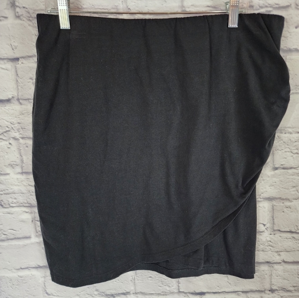 Michael Stars Women's Elastic Waist Chevelle Skirt Black XLarge NEW